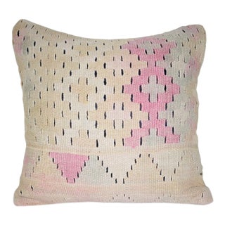 Trendy Large Square Kilim Pillow, Turkish Chevron Pillow 18'' X 18'' (45 X 45 Cm) For Sale