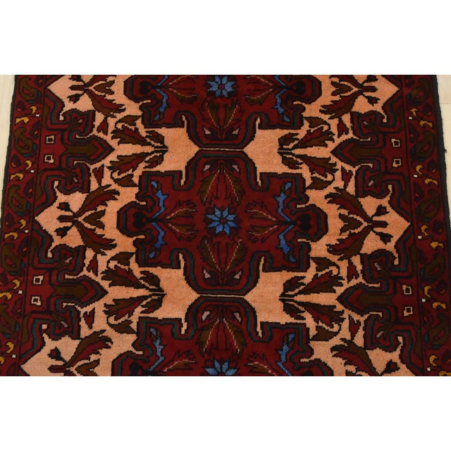 1990s Baloch Rug 3’3” X 5’7” Pink Wool Vintage Tribal Hand-Knotted Oriental Carpet For Sale - Image 5 of 11