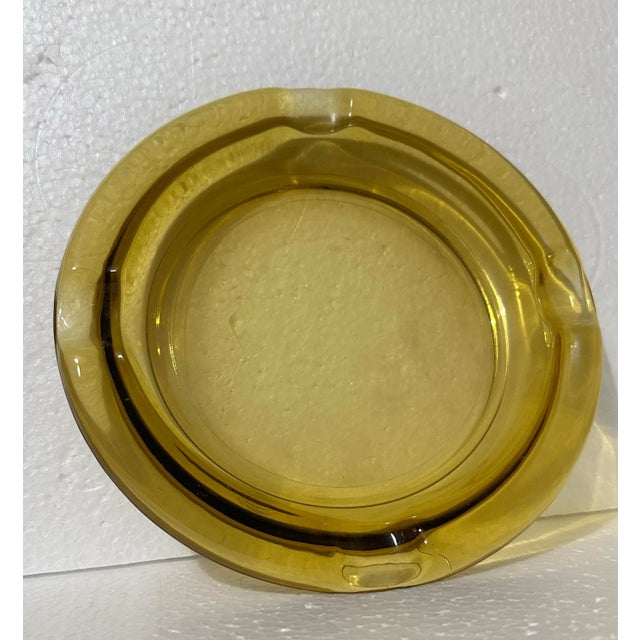 1970s Vintage 1970s Large Amber Glass Ashtray/Catchall For Sale - Image 5 of 10