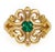 Vintage 14K Gold and Emerald Cocktail Ring. Ring features an intricate openwork design of scrolling, foliate-inspired...