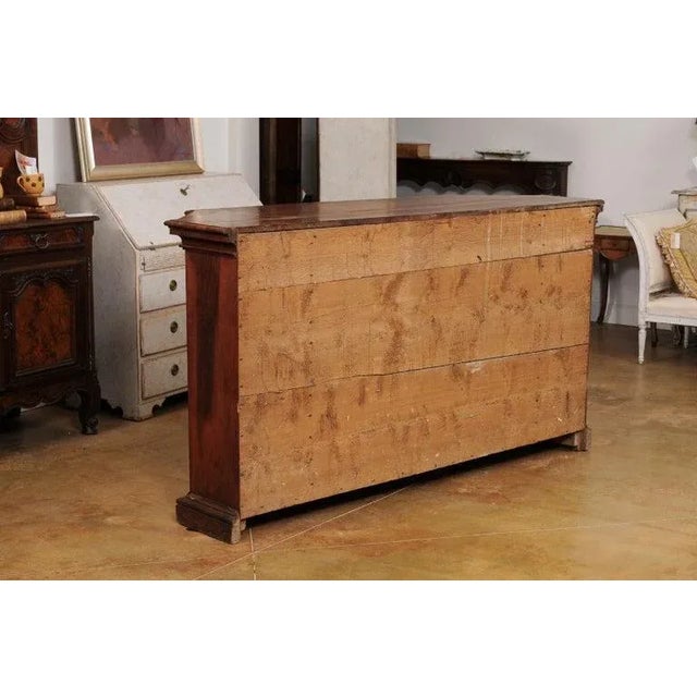 17th Century Italian Walnut Dresser with Four Drawers and Canted Lateral Doors For Sale - Image 11 of 13