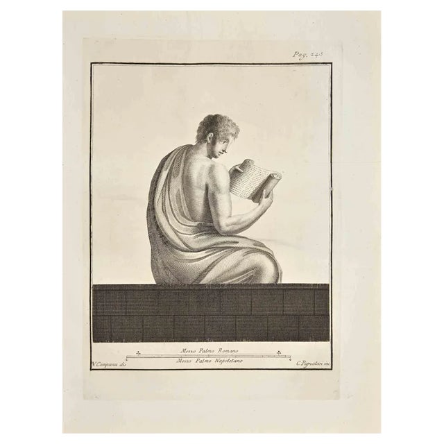 Vincenzo Campana, Ancient Reader, Etching, 18th Century For Sale