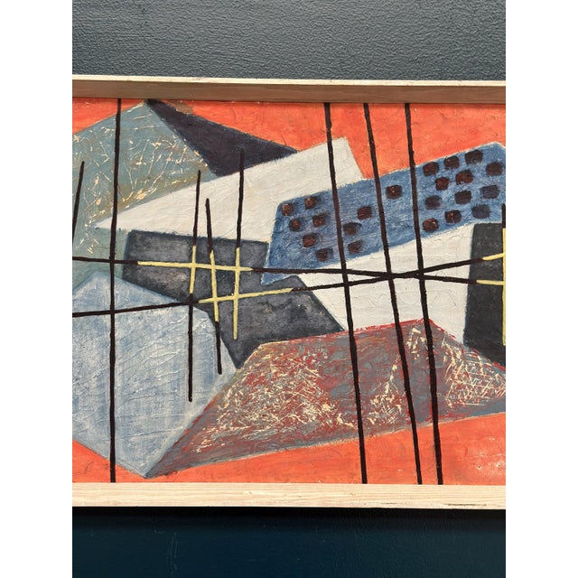 Abstract Composition, 1950s, Oil Painting on Panel, Framed For Sale - Image 4 of 18