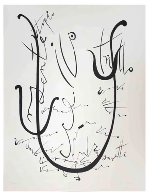 Rafael Alberti, Letter U, Lithograph, 1972