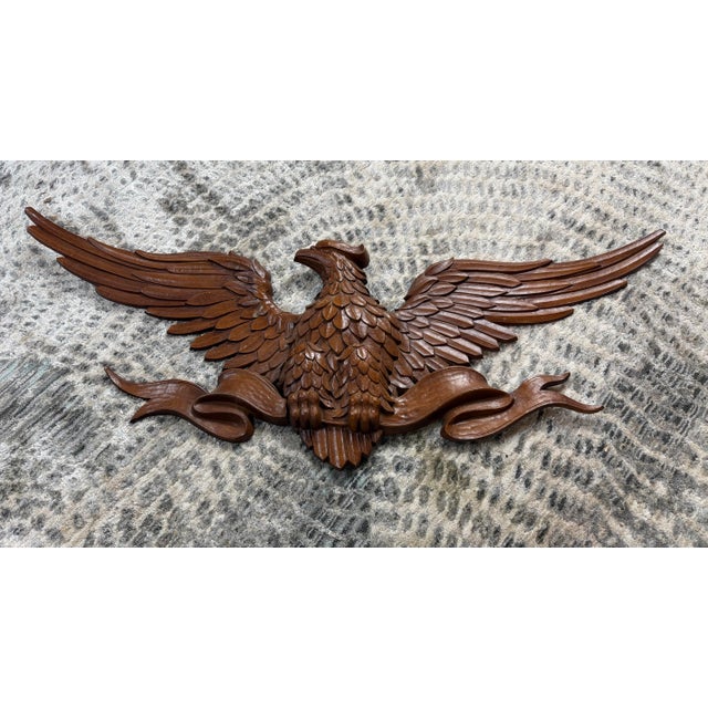 American Vintage 1967 Sexton Cast Aluminum American Eagle Wall Sculpture – 40” Wingspan – Made in Usa For Sale - Image 3 of 11