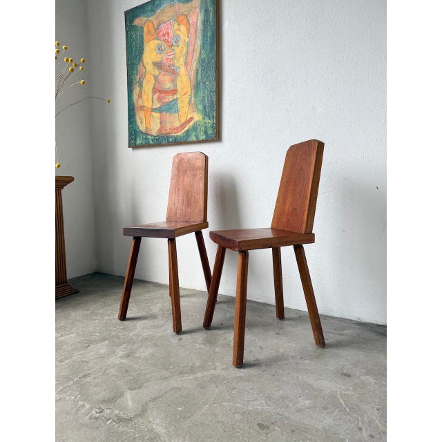 Brutalist Oak Chairs, 1950s, Set of 2 For Sale - Image 9 of 18