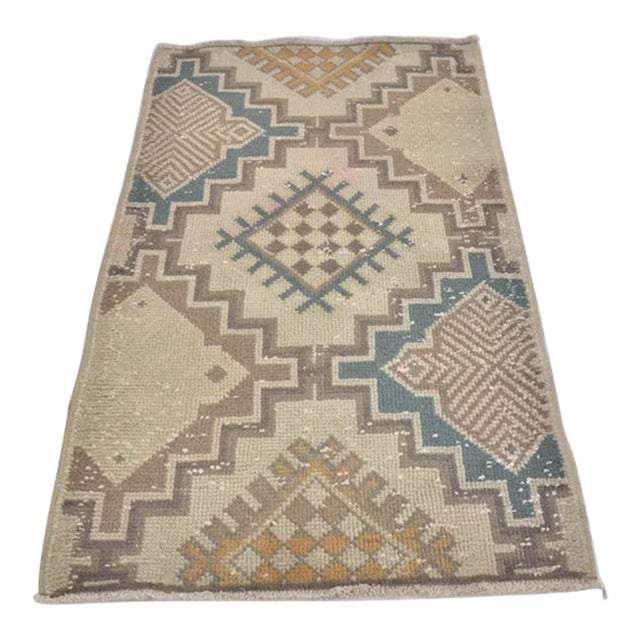 1960s Anatolian Geometric Wool Carpet For Sale