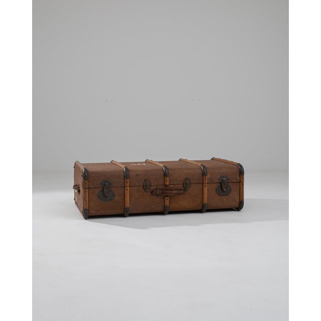 1900s French Wooden Trunk For Sale In Greensboro - Image 6 of 10