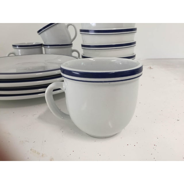 Culinary Arts Cafeware Nautical Blue & White Dinnerware Set of 12