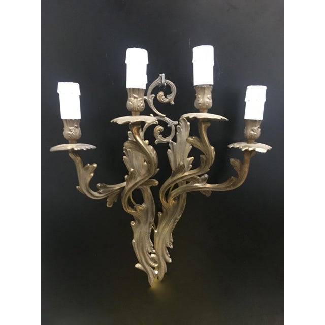 Vintage Italian Bronze Wall Sconce, 1940s For Sale - Image 4 of 4
