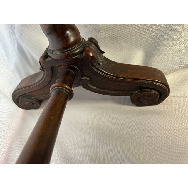 Wood Antique English Carved Oak & Brass Dinner Gong W/ Barley Twist Legs & Mallet For Sale - Image 7 of 10