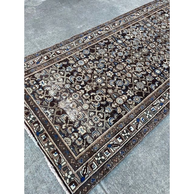 1920s Vintage Handmade Persian Nomadic Chocolate Brown Persian Rug For Sale In Houston - Image 6 of 7