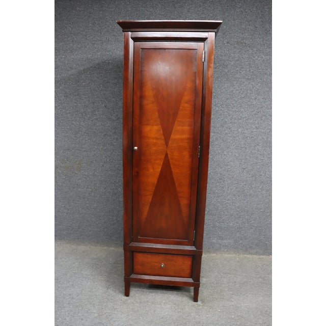 Traditional American Signature Cherry Linen Press Cabinet With Drawer For Sale - Image 3 of 14