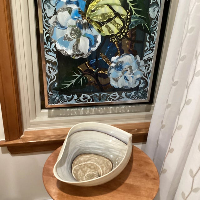 Late 20th Century Modern Style Large Beachstone Pottery Bowl For Sale - Image 11 of 13