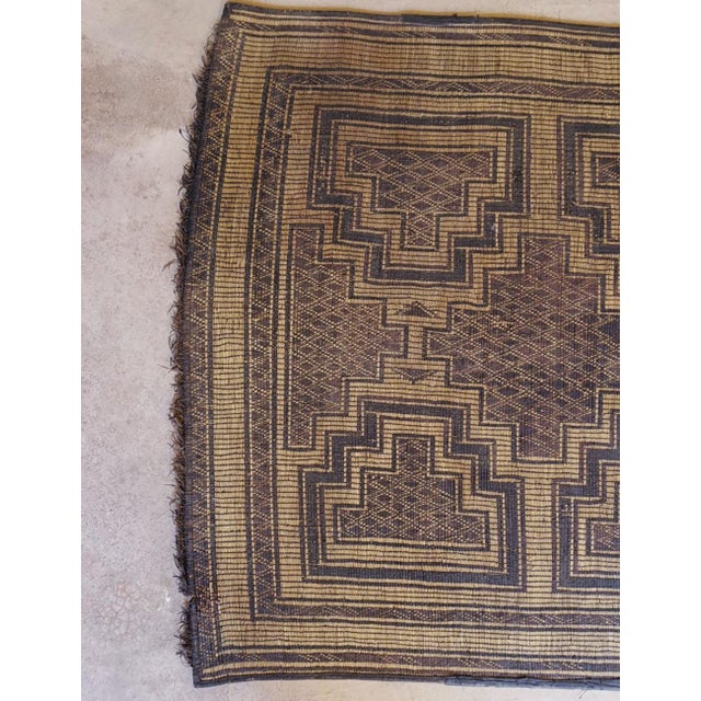Tan Vintage Tuareg Mat - 3.4 × 3.7 Ft For Sale - Image 8 of 8