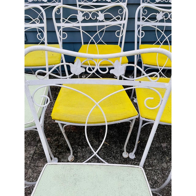 A Set of 12 Vintage Wrought Iron Dining Chairs Chairish