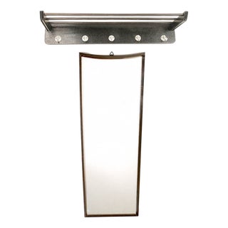 Vintage Coat Rack and Mirror, 1960s, Set of 2 For Sale