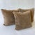Set of Three custom made organic modern pillows, rendered in chocolate brown suede on both sides with hidden zipper...