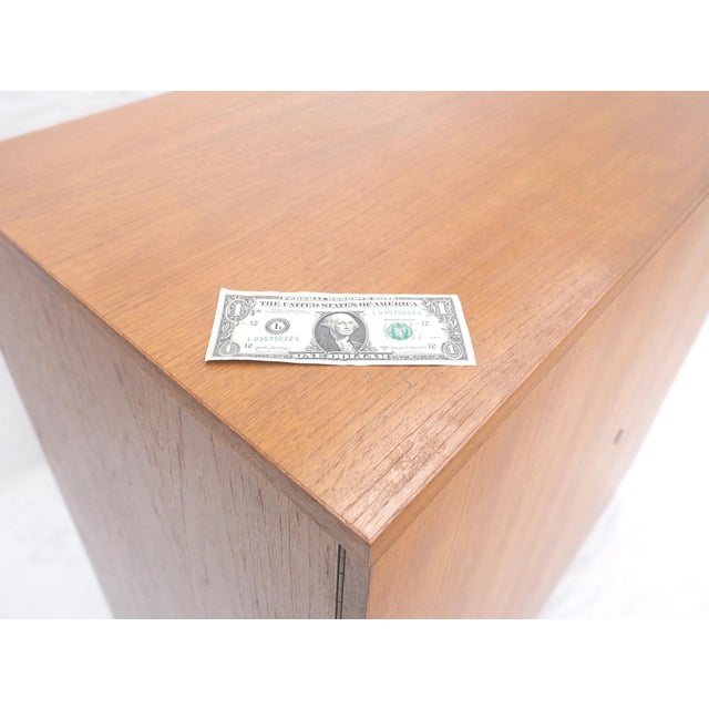 Brown Danish Teak Mid Century Modern Drop Front Secretary Box Desk Cabinet MINT For Sale - Image 8 of 17