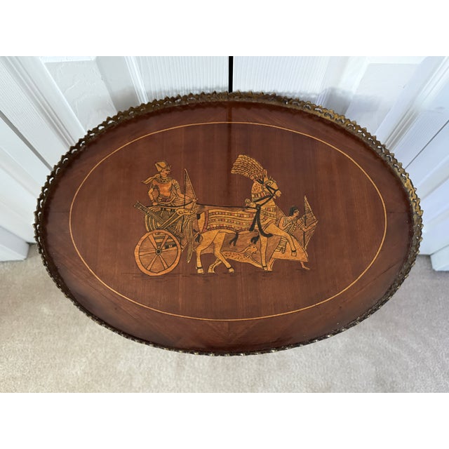 1920s Antique 1920s Louis XV French Walnut Marquetry Side Table W/Ormolu Bronze d'Or For Sale - Image 5 of 18