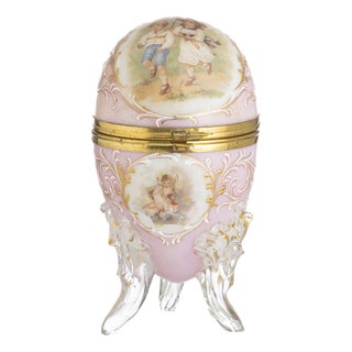 Venetian Glass Egg Box, 19th Century For Sale