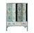 Chinese Large Chinese 20th-Century Cabinet With Blue and White Hand-Painted Flowers and Landscape Panels For Sale - Image 3 of 12