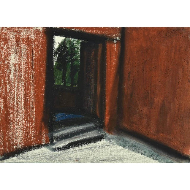 House Mixed Media on Cardboard by Sun Jingyuan, 1970s For Sale