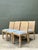 Vintage Woven Rattan Dining Chairs in Quadrille For Sale - Image 4 of 18