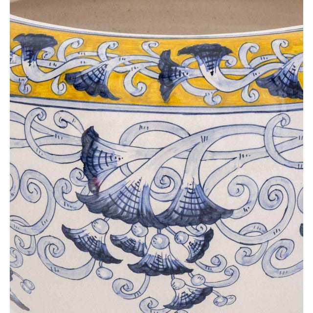 Italian Italian Large Glazed Ceramic Jardiniere For Sale - Image 3 of 9
