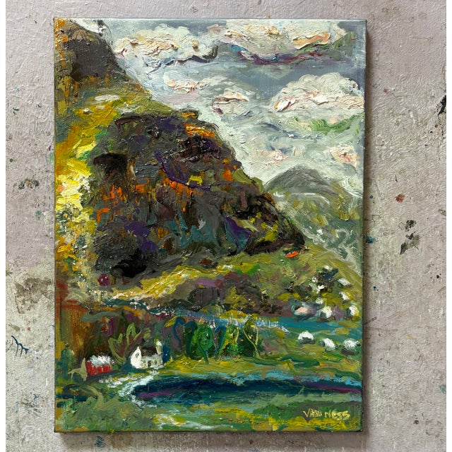 Scottish Home on the Hill, Original Oil Paintings, Framed, by Van Ness For Sale - Image 12 of 12