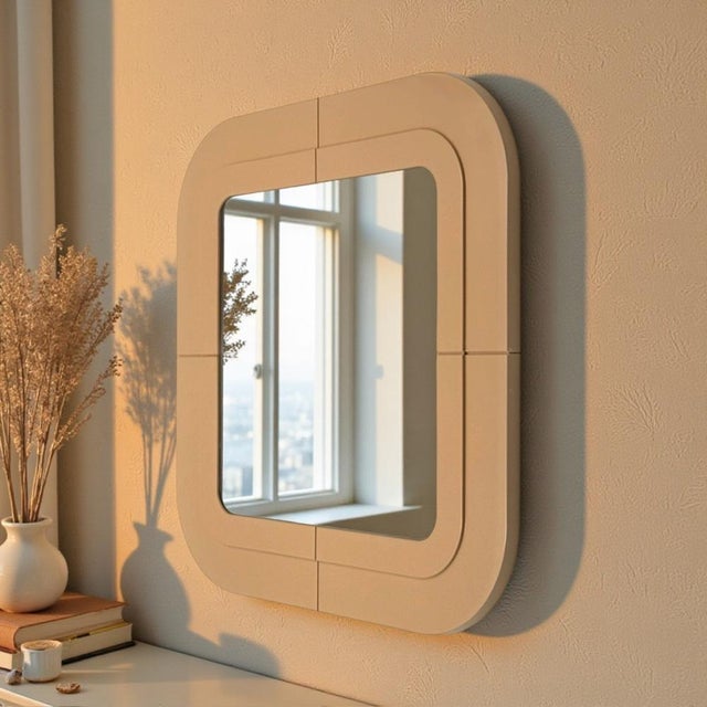Italian Beige Mirror by Anna Castelli Ferrieri for Kartell, 1960s For Sale - Image 12 of 13