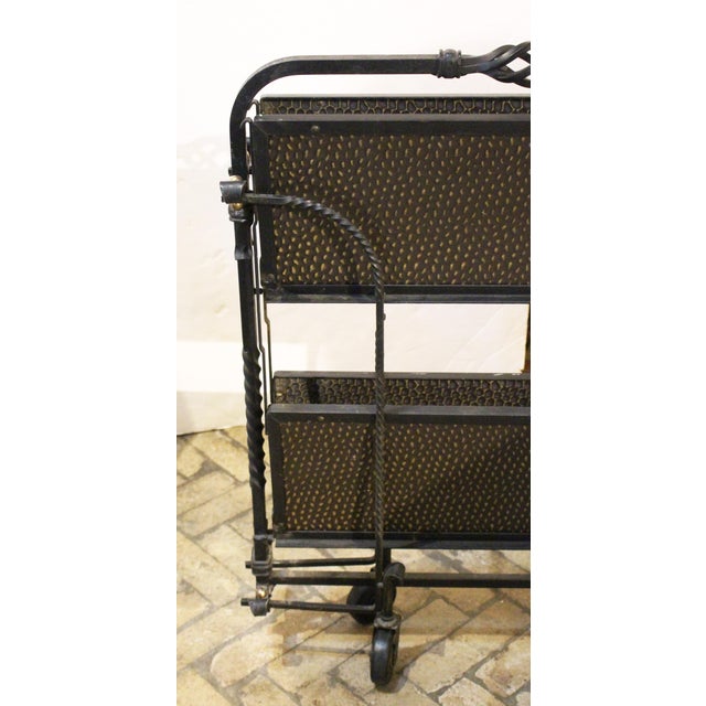 Black Circa 1960s French Brutalist Design Folding Bar Cart or Serving Trolley For Sale - Image 8 of 10