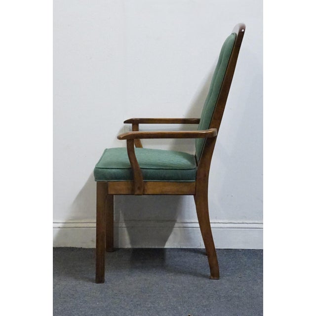 Wood Burlington House Solid Birch Mid Century Transitional Upholstered Dining Arm Chair For Sale - Image 7 of 10