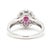Modern 0.85ctw Ruby & Diamond Oval Cluster Ring, 14k White Gold, Ring Size 6 For Sale - Image 3 of 6