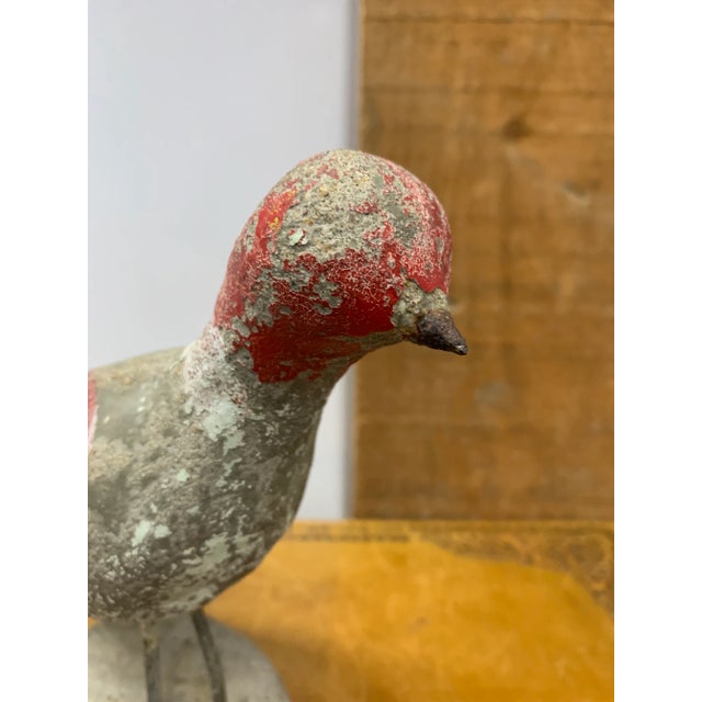 Paint Early 20th Century Antique Handmade Concrete Bird Figure For Sale - Image 7 of 7