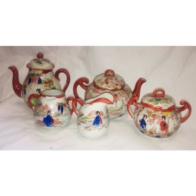 Vintage 1960s Japanese Imari Porcelain Tea Set 5 Pieces Chairish