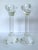 Contemporary Faceted Crystal Glass Candlesticks, Set of 3 For Sale - Image 4 of 10