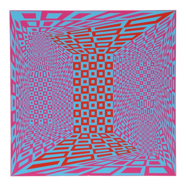 1970s Roy Ahlgren, "Concatenation", Op Art Screenprint For Sale
