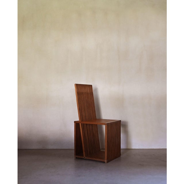 Strips Wood Occasional Chair, 1990 For Sale - Image 14 of 14