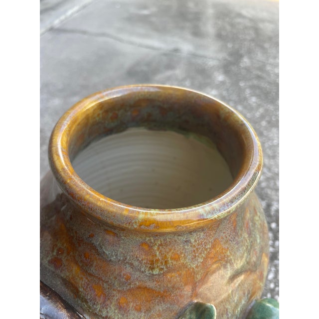 Late 19th Century Large Late 19th Century Majolica Style Asian Pottery Vase For Sale - Image 5 of 7