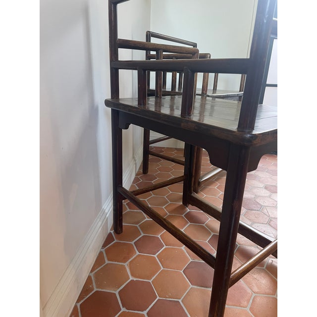 Early 20th Century Early 20th Century Pair of Chinese Hardwood Low-Back Armchairs For Sale - Image 5 of 6