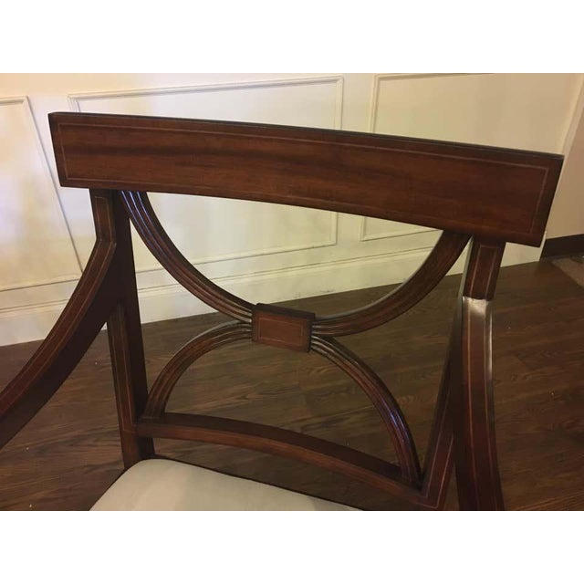 2020s Set of Eight Adams Style Mahogany Dining Chairs by Leighton Hall - Showroom Samples For Sale - Image 5 of 11