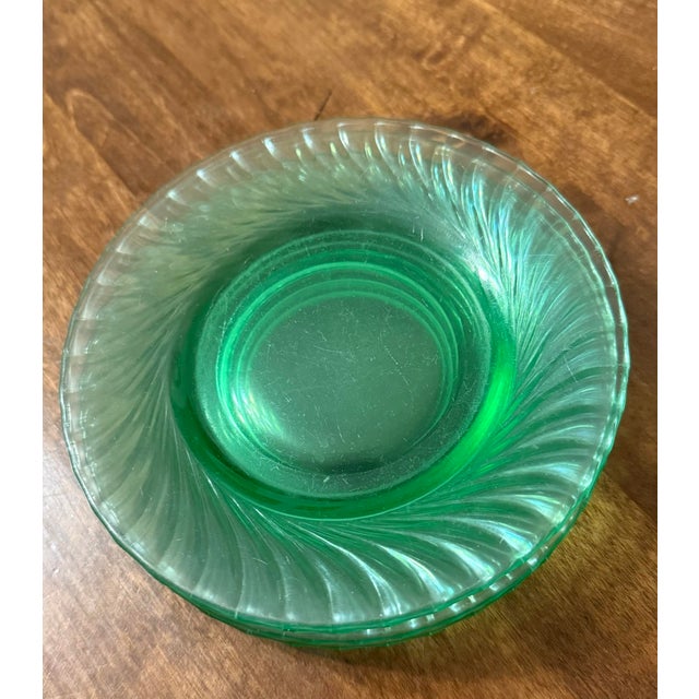 American Duncan & Miller Spiral Flutes Saucers For Sale - Image 3 of 7