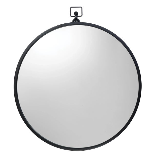 Jamie Young Zoe Round Iron Mirror in Black For Sale - Image 4 of 4