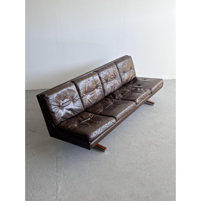 Animal Skin Scandinavian Leather Sofa, Norway, 1970s For Sale - Image 7 of 8