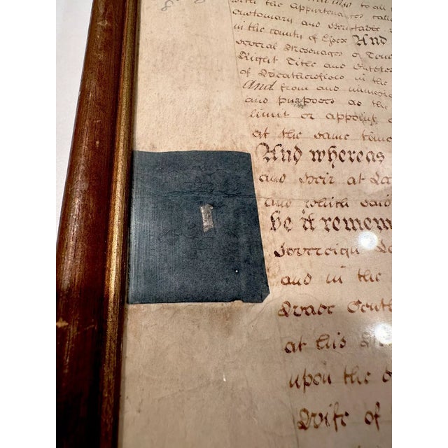 18th Century Framed English Indenture Document, 1709 For Sale - Image 4 of 7