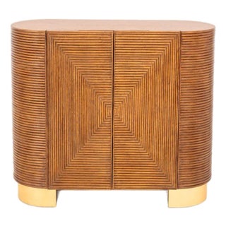 Brett Beldock for Cb2 "Avalon" Rattan Bar Cabinet For Sale