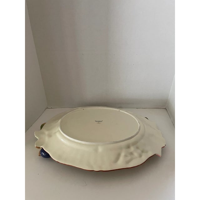 1950s Vintage Fitz & Floyd "Venetian Romance" Majolica Hand Painted Ceramic Large Serving Platter For Sale In Phoenix - Image 6 of 7