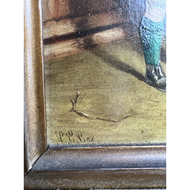 Cox, The Flute Player, 1890s, Oil Painting, Framed For Sale - Image 6 of 8