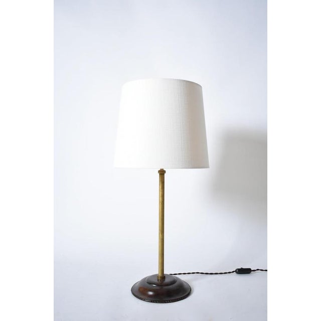 Viennese Brass and Wood Secession Lamp, 1910s For Sale - Image 6 of 6